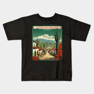 Cuitzeo del Porvenir Michoacan Mexico Tourism Travel Vintage Kids T-Shirt